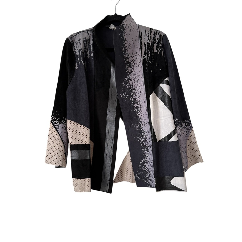 Lemon Grass abstract hand printed patchwork open … - image 1